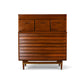 American of Martinsville Dania Collection Vintage Mid Century Modern Highboy Dresser c. 1960s