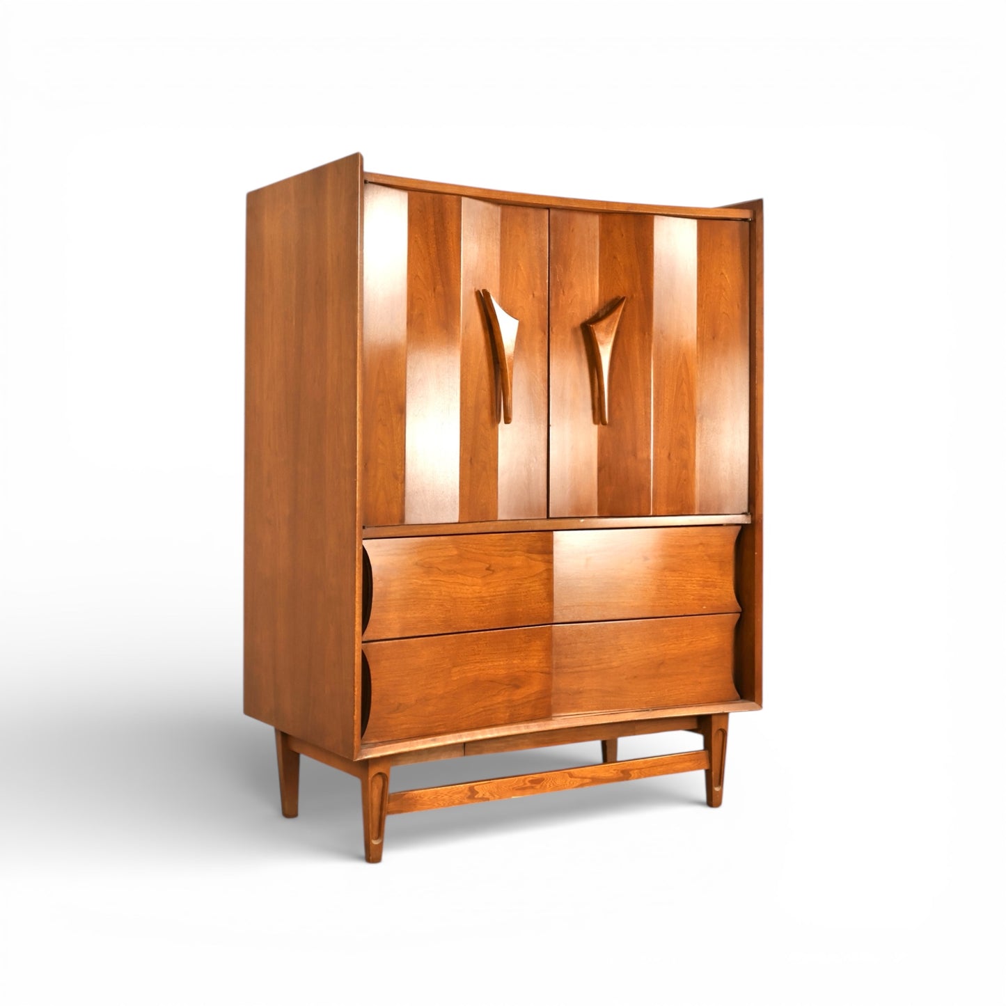 Specialty Woodcraft Inc. Vintage Mid Century Modern Highboy Dresser c. 1960s