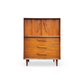 Unagusta Vintage Mid Century Modern Sculpted Highboy Dresser c. 1960s