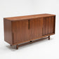 Cavalier Furniture Vintage Mid Century Modern Brass and Walnut Lowboy Dresser c. 1960s