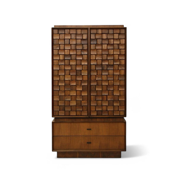 Tobago Paul Evans Style Vintage Mid Century Modern Brutalist Armoir... — front view
