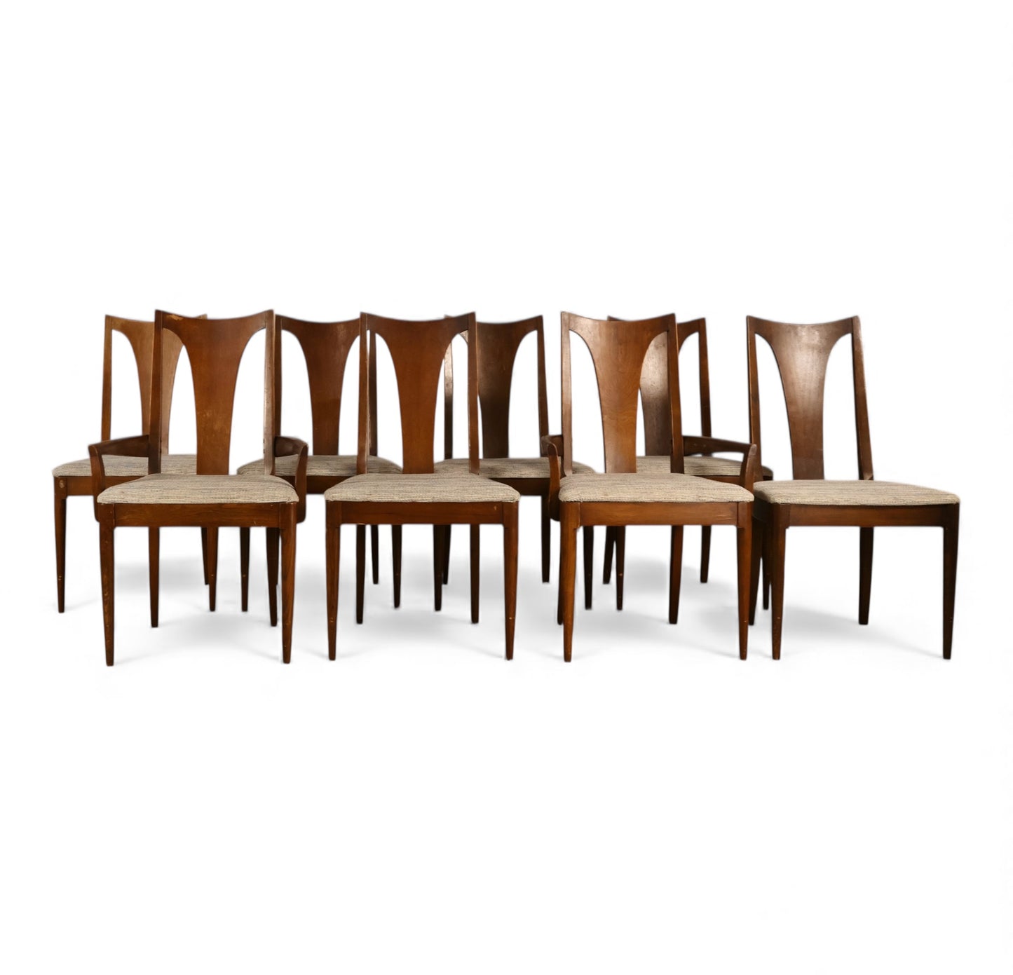 Broyhill Brasilia Set of 8 Vintage Mid Century Modern Dining Chairs c. 1960s