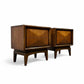 United Furniture Diamond Front Mid Century Modern Pair of Nightstands c. 1960s