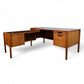Jens Risom Vintage Mid Century Modern L-Shaped Executive Desk and Return c. 1960s