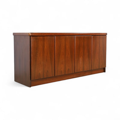 Danish Rosewood Vintage Mid Century Modern Buffet Credenza c. 1970s — rosewood construction, front view