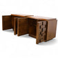 Lane Staccato Vintage Brutalist Mid Century Modern Pair of Nightstands c. 1960s