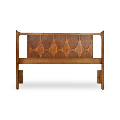 Broyhill Brasilia Vintage Mid Century Modern Queen or Full Headboar... — walnut construction, front view