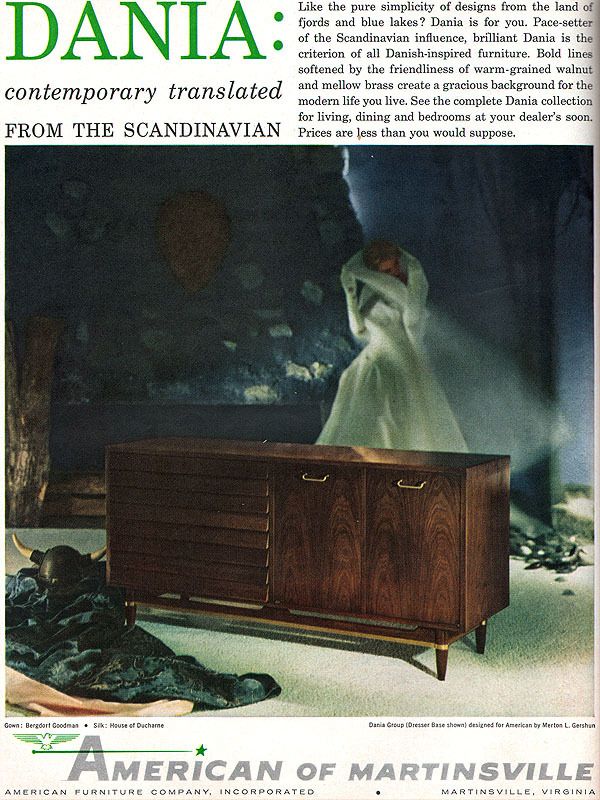 Merton Gershun for American of Martinsville Dania Collection Mid Century Modern Lowboy Dresser c. 1960s