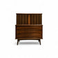 United Furniture Vintage Mid Century Modern Curved Highboy Dresser c. 1960s