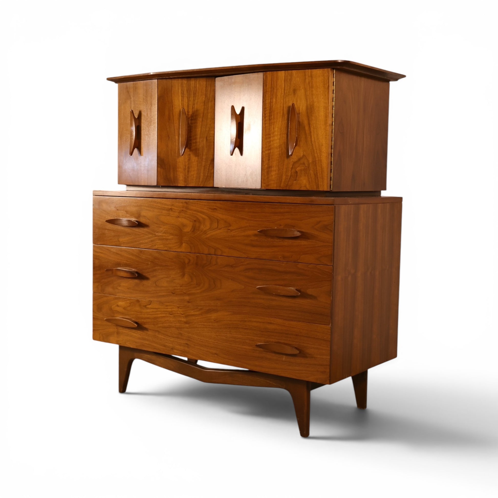 highboy dresser vintage Georgian Cherry or Tall Thomasville #57257 Antique French Provincial Louis XV