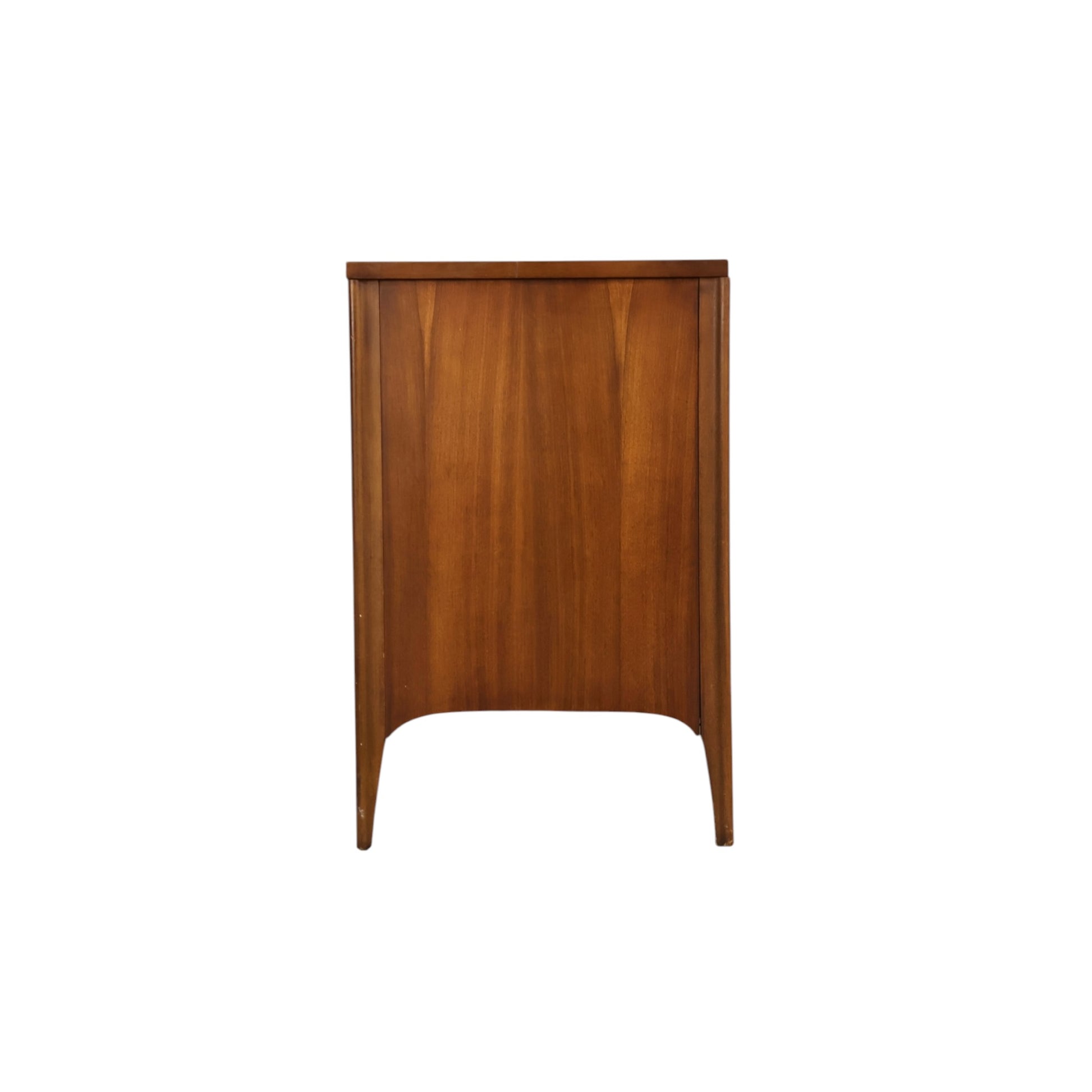 Kent Coffey Perspecta lowboy dresser side profile view in walnut