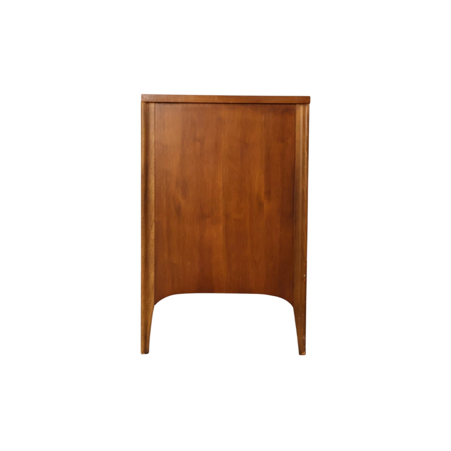 Kent Coffey Perspecta lowboy dresser opposite side profile view showing case depth and leg design