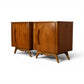Young Manufacturing sculptural nightstands three quarter view in walnut