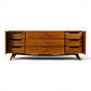 Young Manufacturing nine drawer lowboy dresser with all storage open