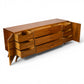 Young Manufacturing lowboy dresser angled open view showing all nine drawers