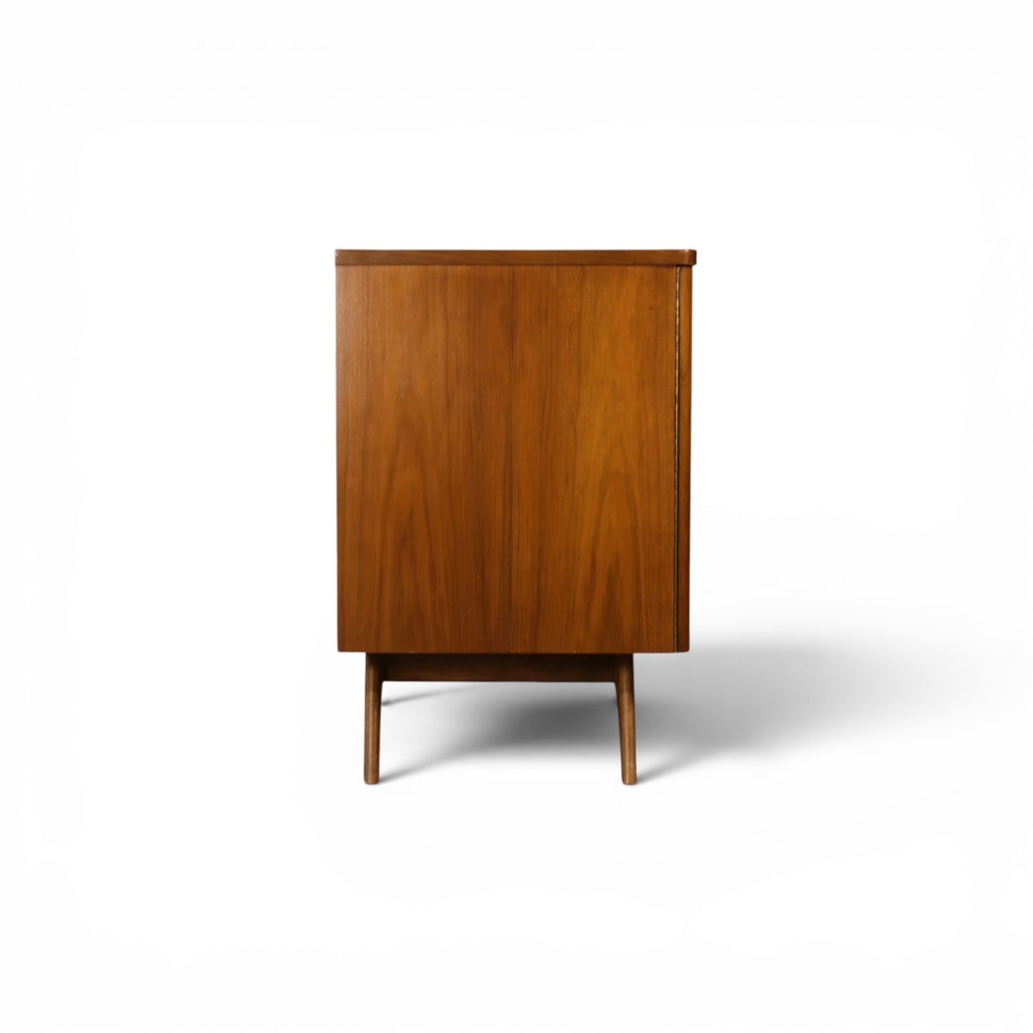 Young Manufacturing lowboy dresser side profile view in walnut