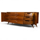 Young Manufacturing lowboy dresser rear three quarter view with drawers extended