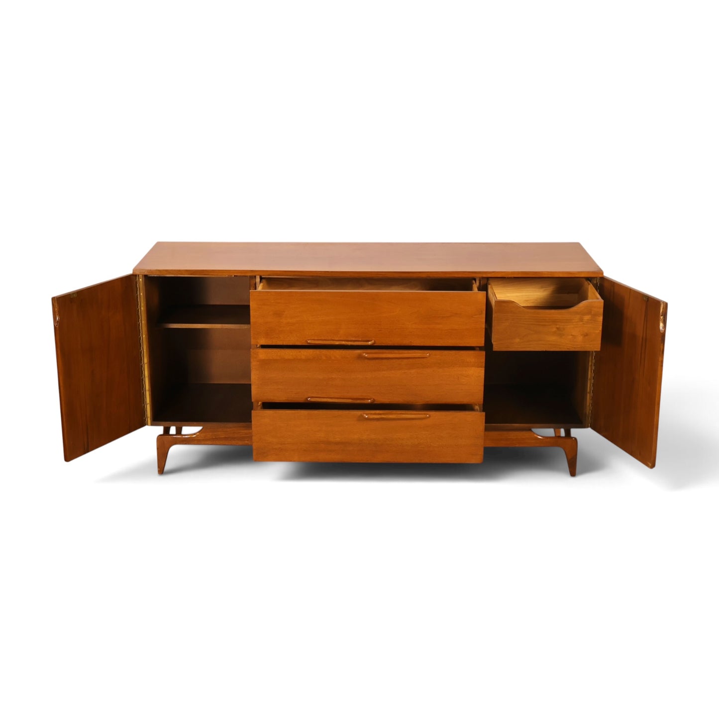 Young Manufacturing Contour mid century modern credenza three-quarter angle view