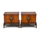 pair of Helen Hobey Baker walnut nightstands angled top view