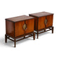 pair of Helen Hobey Baker walnut nightstands angled top view