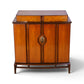 Helen Hobey Baker burl and walnut highboy dresser angled front view