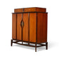 Helen Hobey Baker burl and walnut highboy dresser three-quarter view