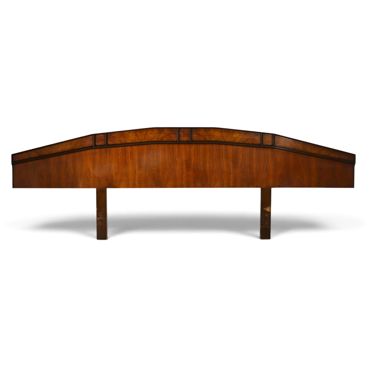 Helen Hobey Baker burl and walnut king headboard front view