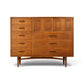 Broyhill Sculptra Magna walnut highboy dresser front view