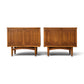 pair of Broyhill Sculptra walnut nightstands front view
