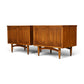 pair of Broyhill Sculptra walnut nightstands three-quarter view