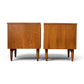 pair of Broyhill Sculptra walnut nightstands back view