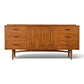 Broyhill Sculptra walnut lowboy dresser front view