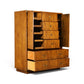 Drexel Accolade campaign style gentleman's highboy dresser side view with doors and drawers open