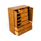 Drexel Accolade campaign style gentleman's highboy dresser angled view with doors and drawers open