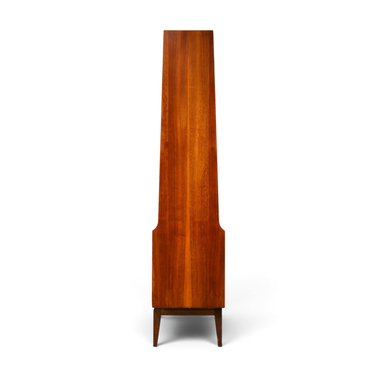 American mid century modern walnut room divider wall unit side profile