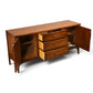 Kent Coffey Perspecta credenza three quarter view with drawers pulled out