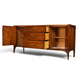 Kent Coffey Perspecta credenza with doors and drawers open showing interior storage