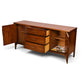 Kent Coffey Perspecta credenza angled view with drawers and cabinet open