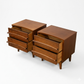 Young Manufacturing Vintage Concave Top Mid Century Modern Pair of Nightstands c. 1960s