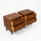 Young Manufacturing Vintage Concave Top Mid Century Modern Pair of Nightstands c. 1960s