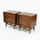 Young Manufacturing Vintage Concave Top Mid Century Modern Pair of Nightstands c. 1960s