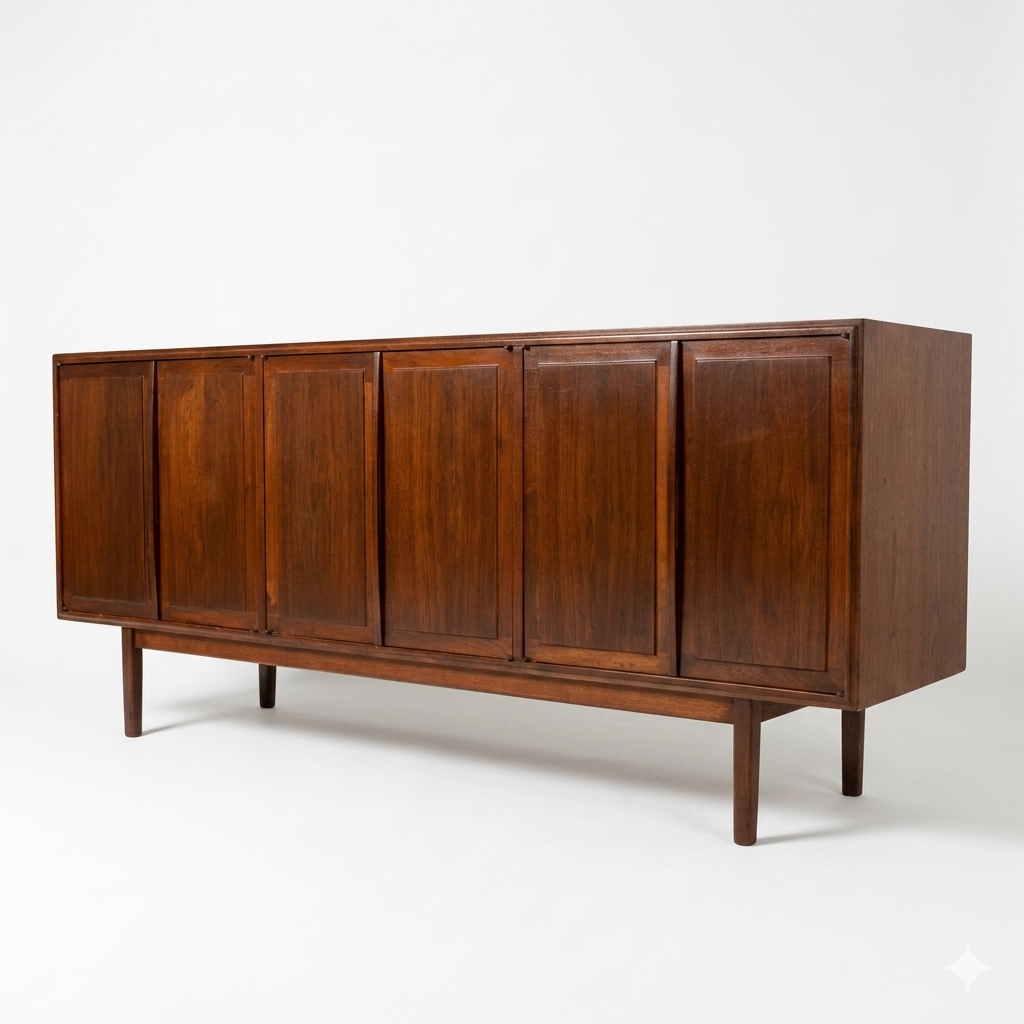 Jack Cartwright for Founders Vintage Mid Century Modern Walnut Credenza c. 1960s — view 3