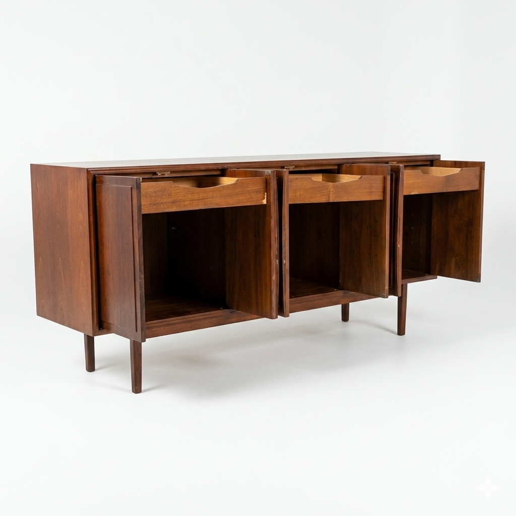 Jack Cartwright for Founders Vintage Mid Century Modern Walnut Credenza c. 1960s — view 7
