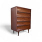 Johnson Carper “Brentwood” Mid Century Modern 5 Drawer Highboy Tall Dresser c. 1960s