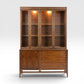 Broyhill Brasilia Vintage Mid Century Modern 2 Piece China Cabinet Hutch c. 1960s