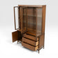 Broyhill Brasilia Vintage Mid Century Modern 2 Piece China Cabinet Hutch c. 1960s