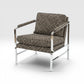 Milo Baughman Style Vintage Mid Century Modern Chrome and Fabric Accent Chair