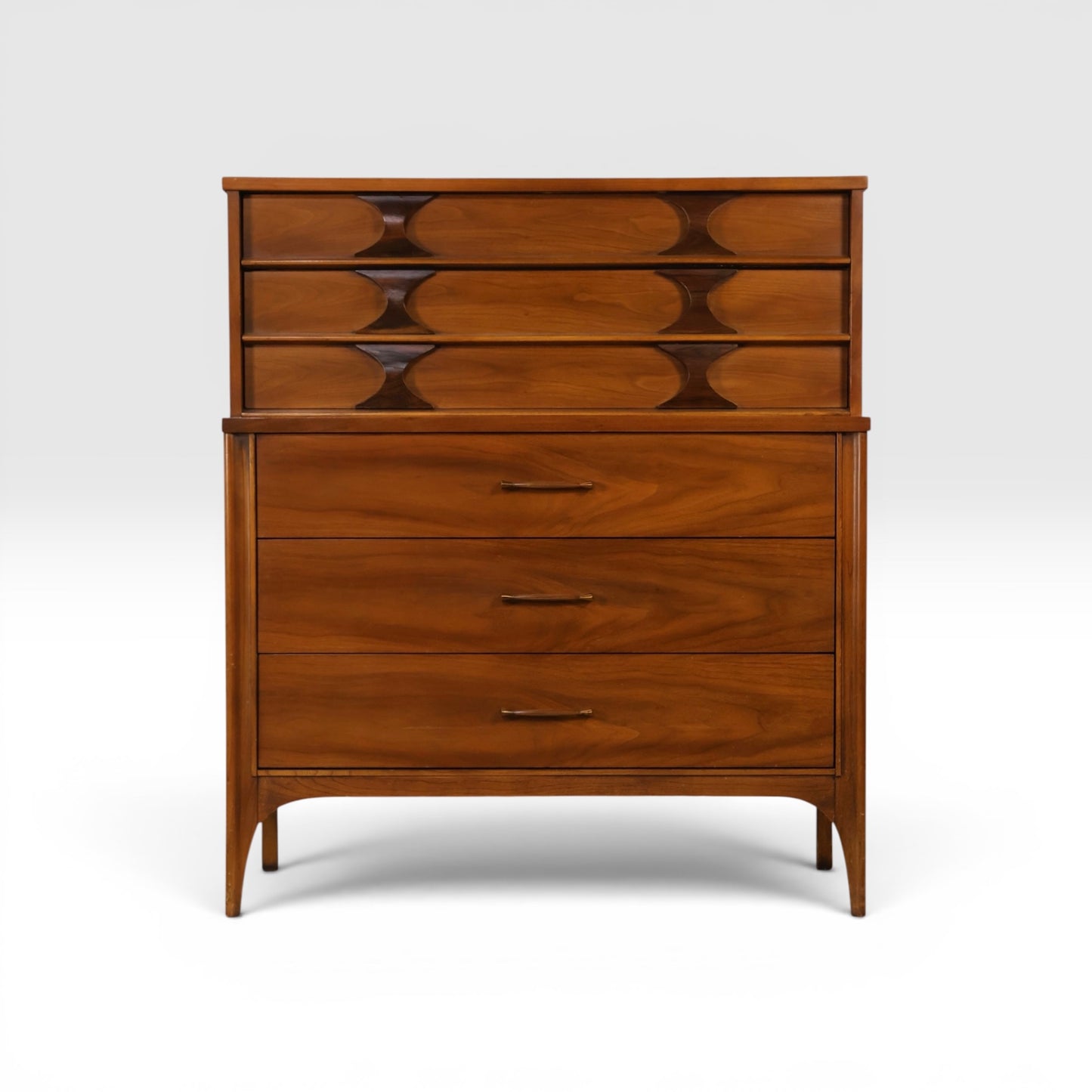 Kent Coffey Perspecta Vintage Mid Century Modern Highboy Dresser c. 1960s