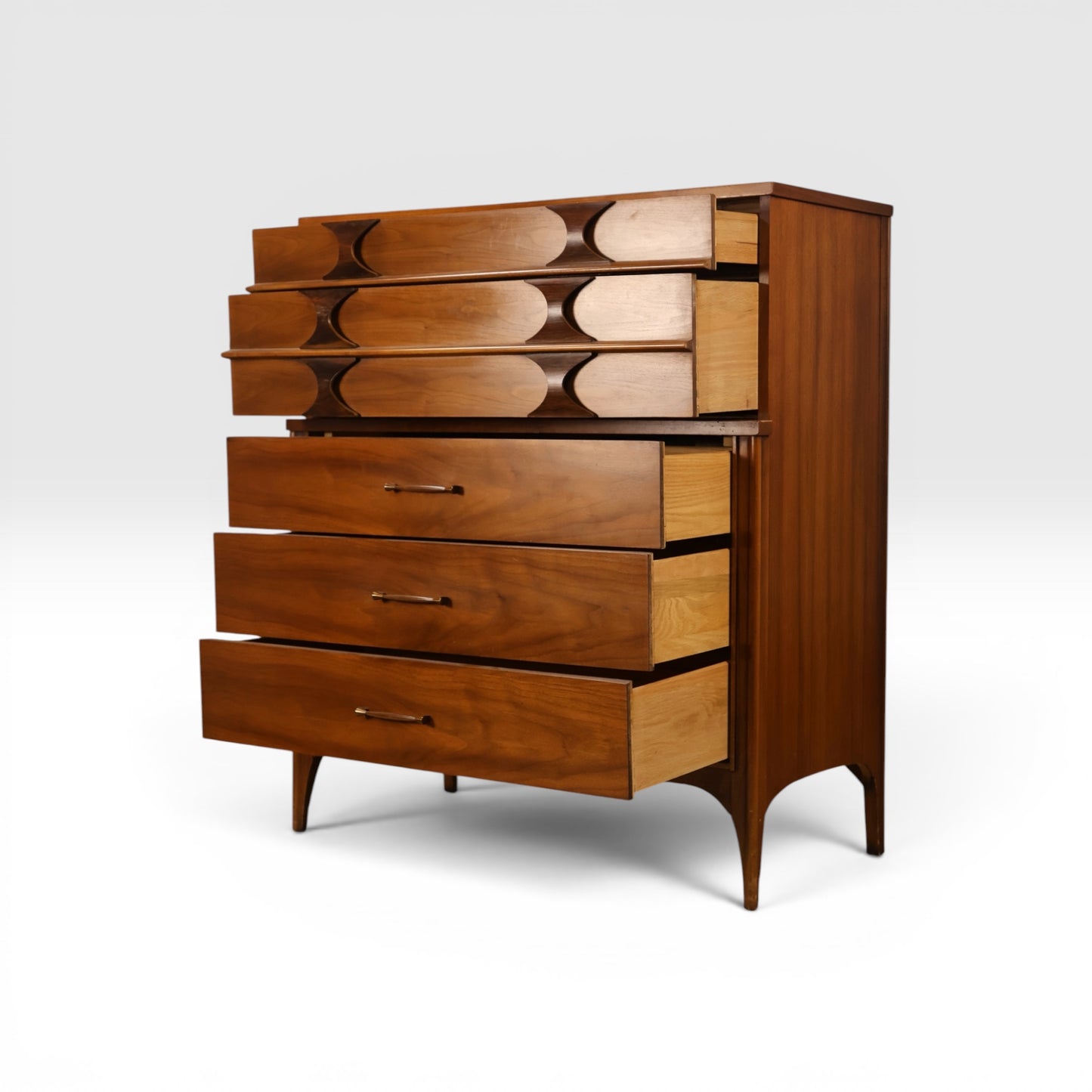 Kent Coffey Perspecta Vintage Mid Century Modern Highboy Dresser c. 1960s
