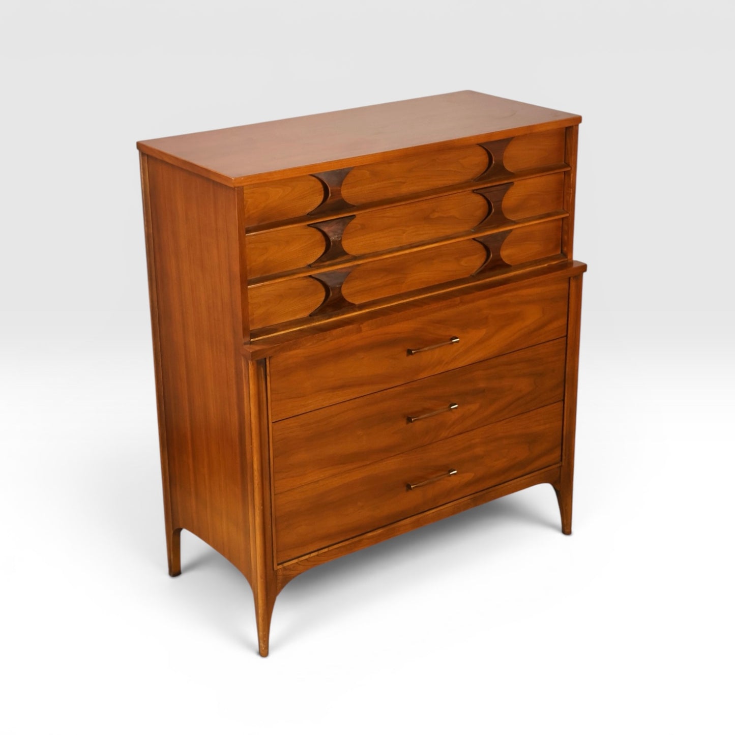 Kent Coffey Perspecta Vintage Mid Century Modern Highboy Dresser c. 1960s